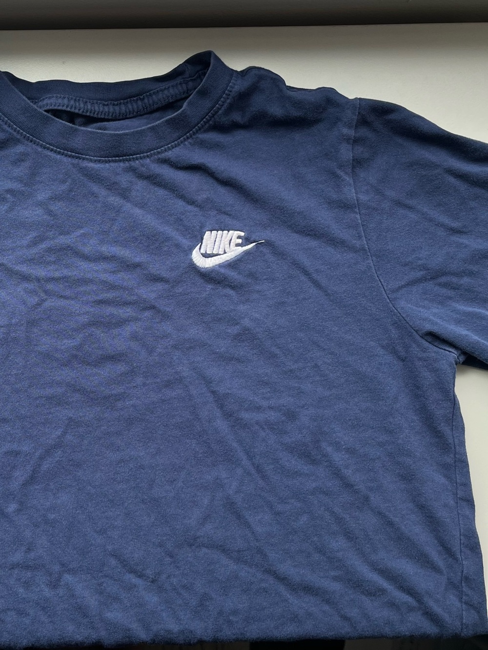 Nike Kids Dark Blue Short-Sleeve Tee with White Swoosh xl cotton soft